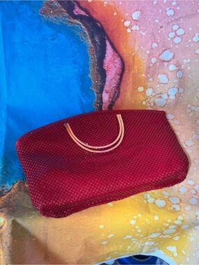Vintage Red Mesh Evening Clutch Bag
